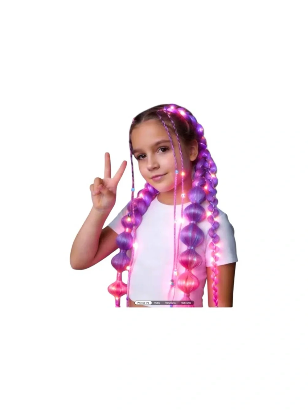 Pastel Pink & Blue Braided Ponytail Hair Extension